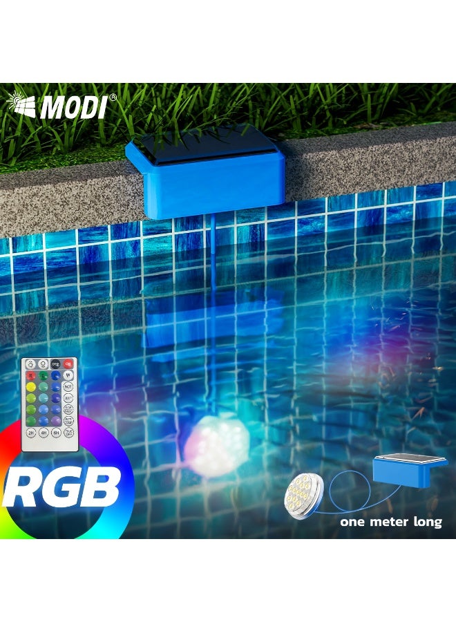 مودي ضوء مسبح شمسي IP68 ضوء مسبح مقاوم للماء بلون 16، مناسب لأحواض السباحة والبرك الأرضية - Image 1